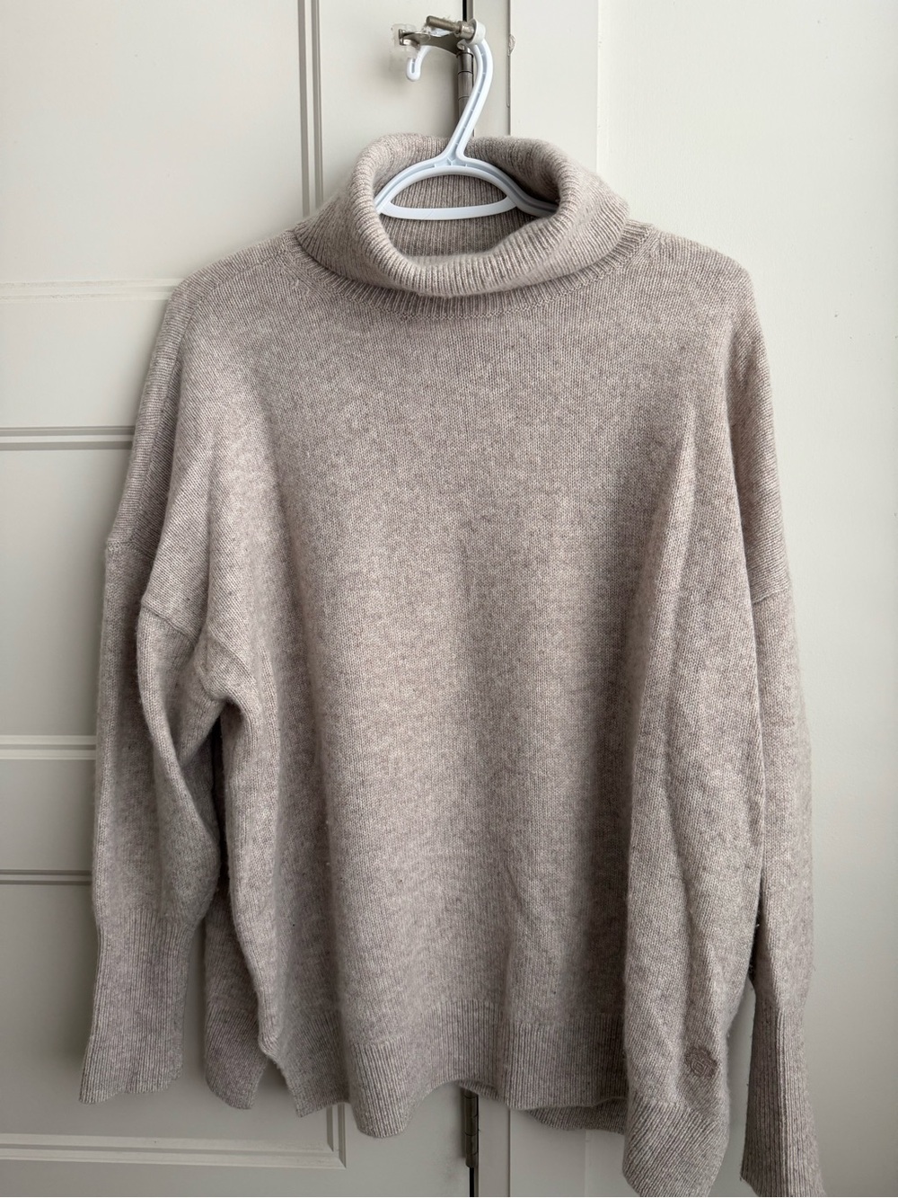Babaton Cashmere Turtleneck Sweater in Light Taupe